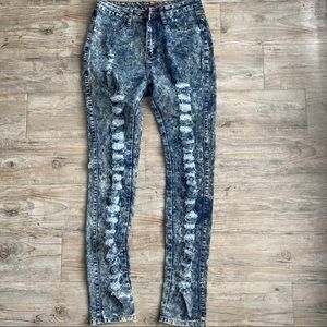 VIP Distressed Stonewash Jeans Junior Size 7/8